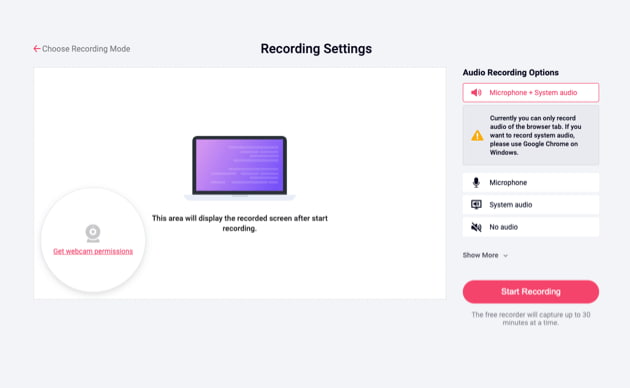 RecordCast Adjust settings