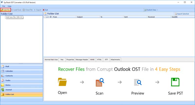 search for OST files/folders