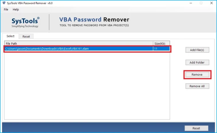 How to recover VBA Project Password - Step 4