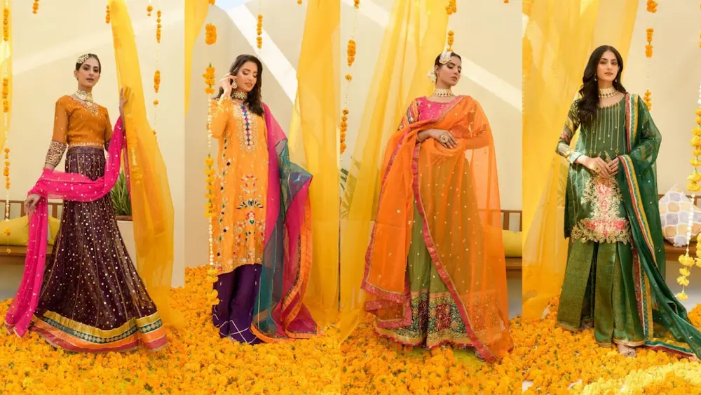 Pakistani Mehndi Dresses Traditional and Contemporary Styles by Shireen Lakdawala