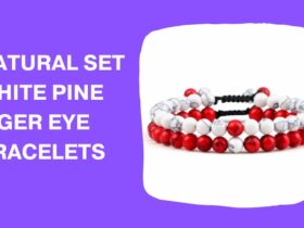 Natural Set White Pine Tiger Eye Bracelets