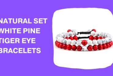 Natural Set White Pine Tiger Eye Bracelets