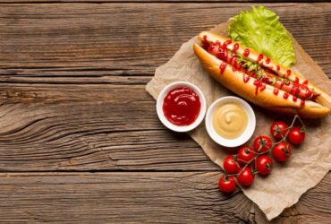 Authentic Coney Island hot dog sauce with mustard & onions